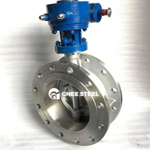 Dobbelt flange sommerfuglventil